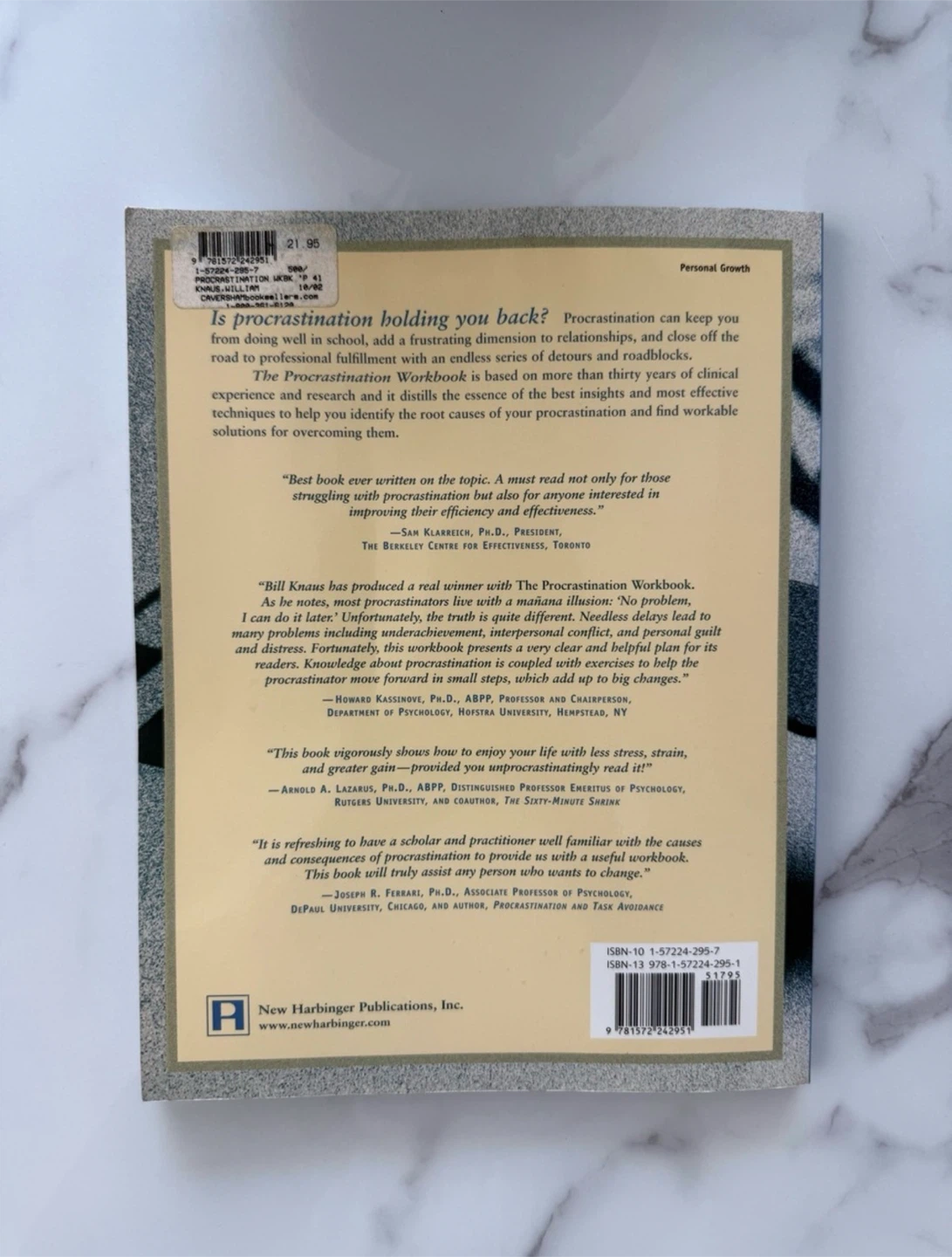 The Procrastination Workbook by William Knaus, Ed.D. - photo 2