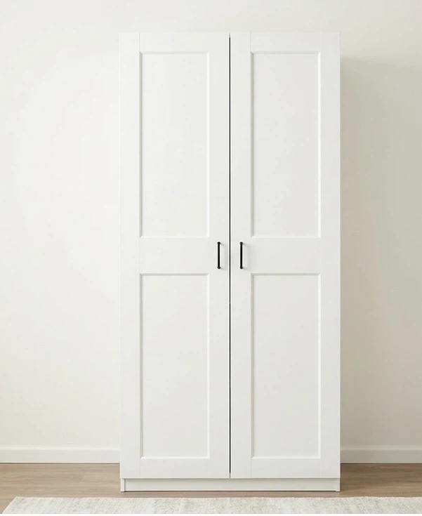 White Double Door Wardrobe with Drawers