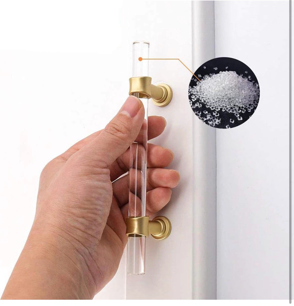 Homdiy Acrylic Cabinet Handles (Set of 2) - Brushed Brass - photo 4