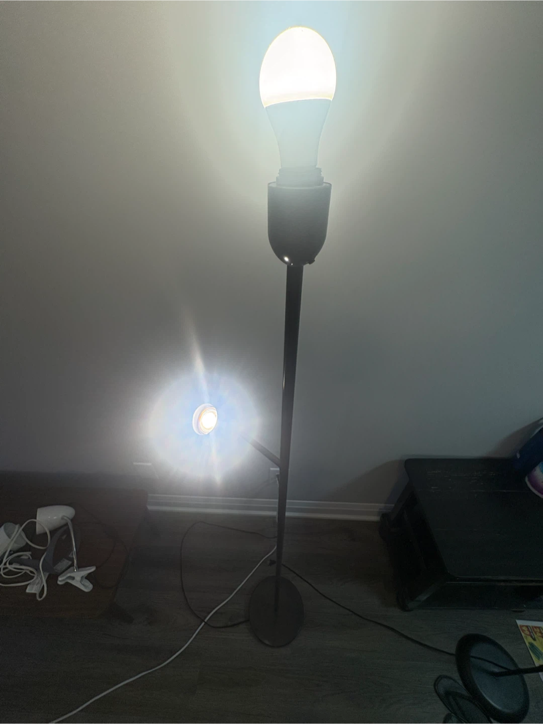 Black Floor Lamp with Adjustable Reading Light