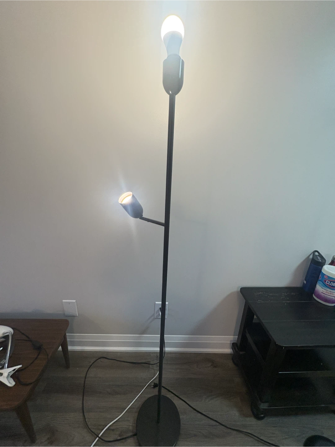 Black Floor Lamp with Adjustable Reading Light - photo 4