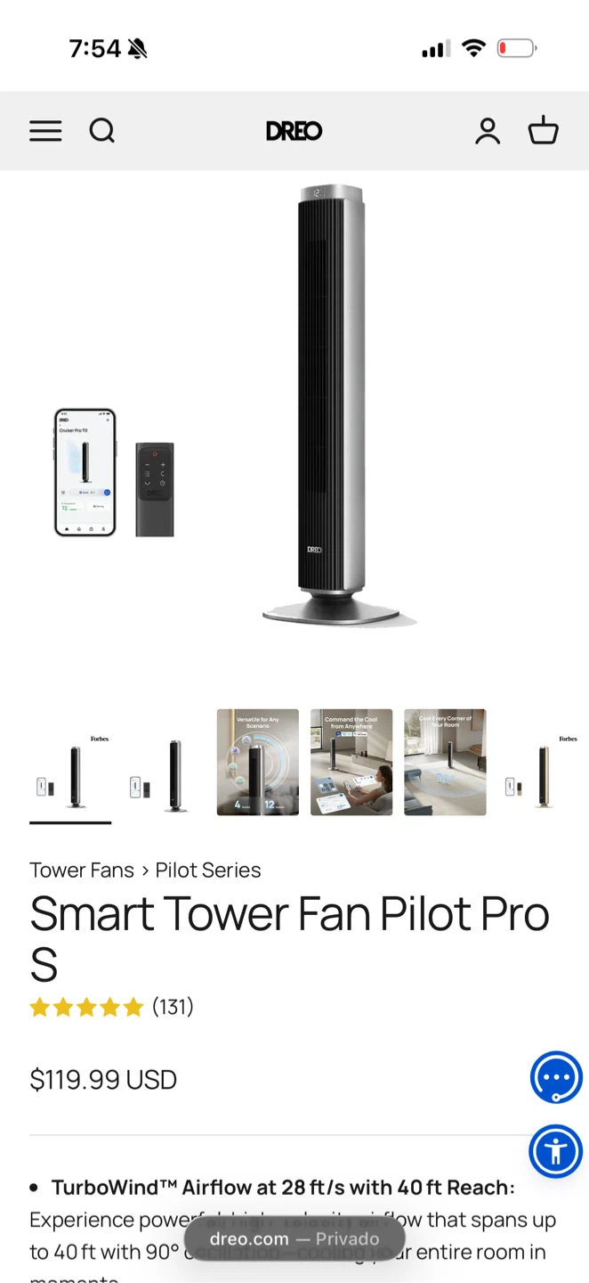 Dreo Smart Tower Fan Pilot Pro S - photo 2