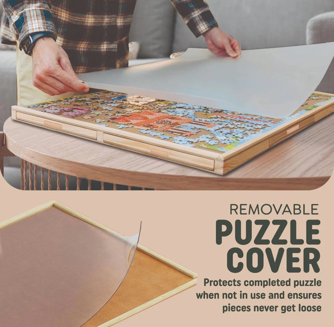 Beyond Innovations Jigsaw Puzzle Table with Drawers - photo 4