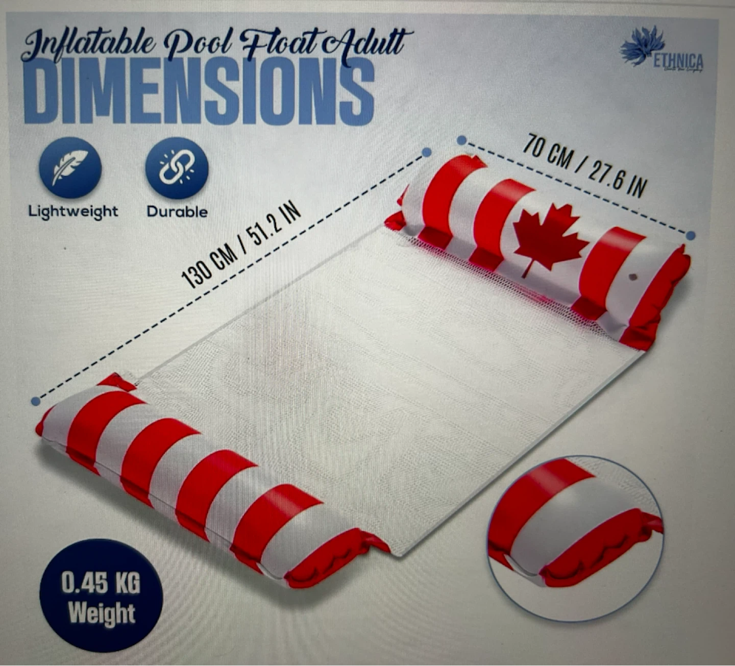 Inflatable Pool Floats - Canada Flag Design (2 Pack) - photo 4