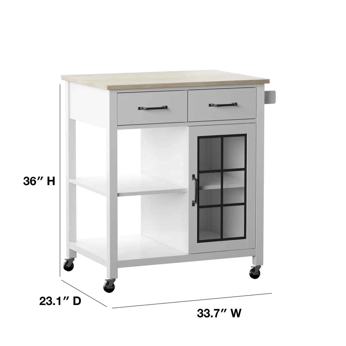 Kitchen Island Cart with Drawers and Cabinet - photo 4