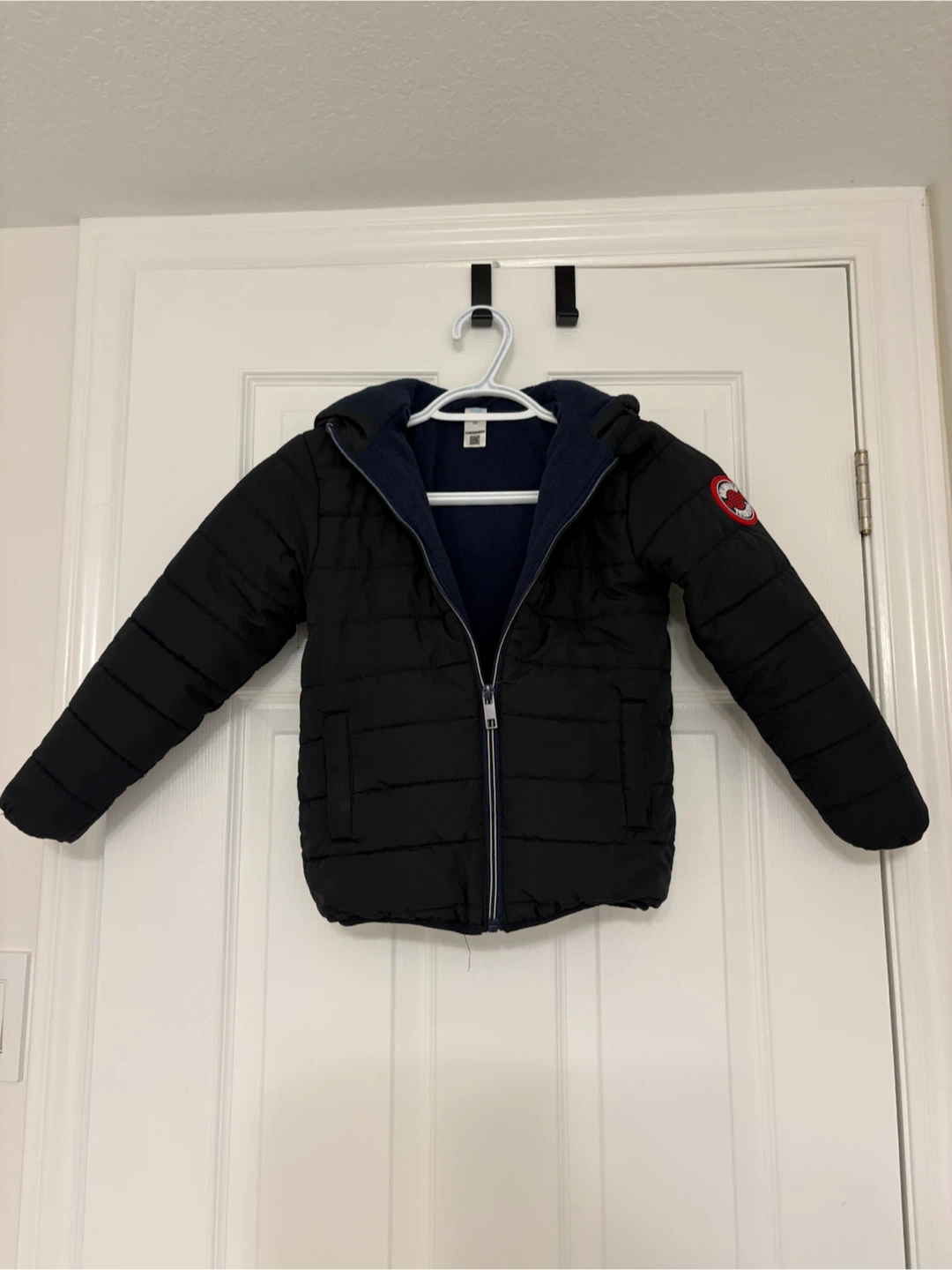 Boys Black Puffer Jacket with Hood
