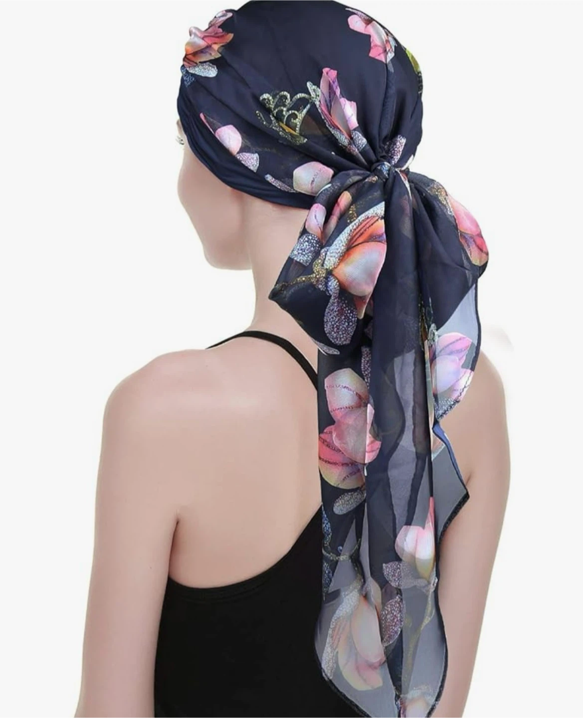 FocusCare Chemo Headscarf Turban Blue Red Floral - photo 2