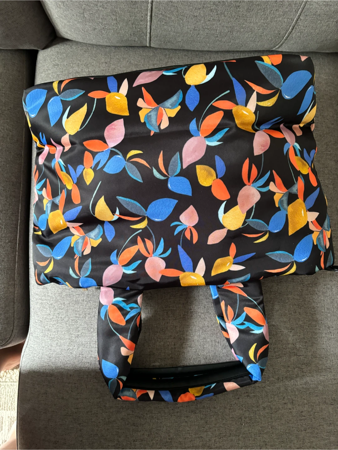 Puffer Tote Bag - Colorful Leaf Print - photo 2