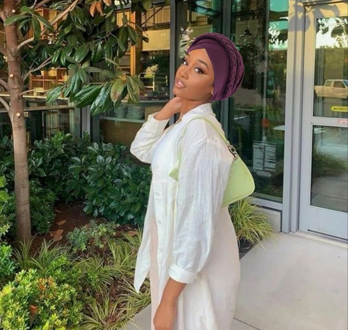 Purple Turban Hat with Braided Trim - photo 2
