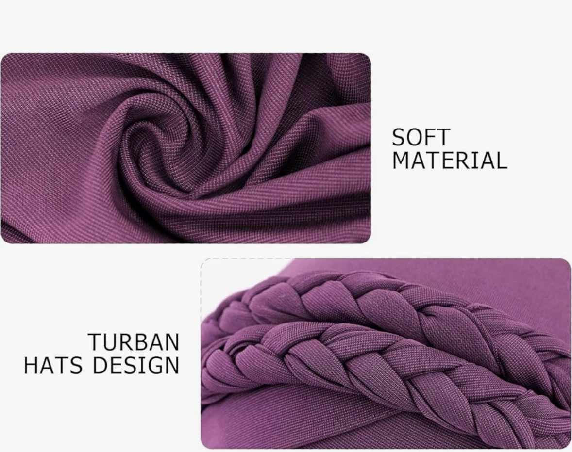 Purple Turban Hat with Braided Trim - photo 3