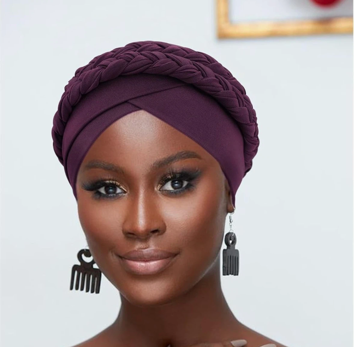 Purple Turban Hat with Braided Trim - photo 4