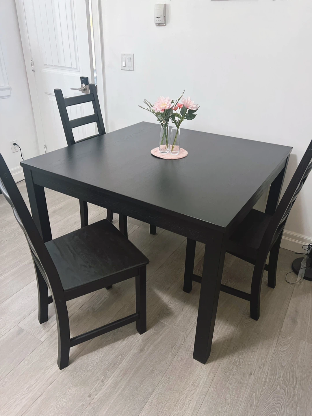 Delivery Available For IKEA Black Dining Table and 3 Chairs