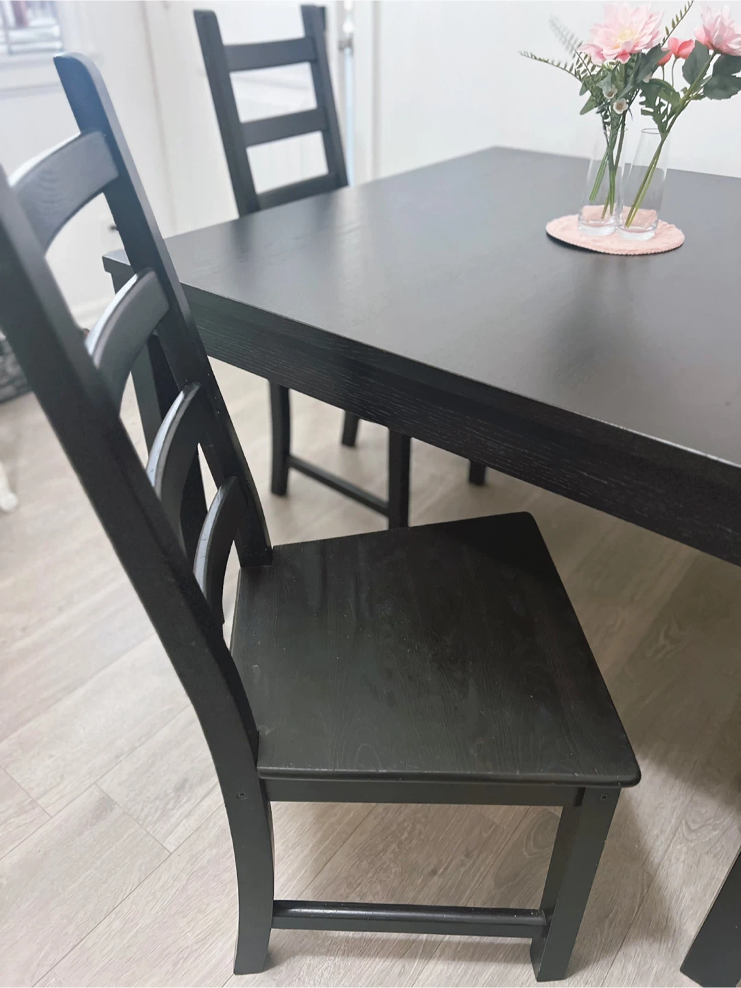 Delivery Available For IKEA Black Dining Table and 3 Chairs - photo 3