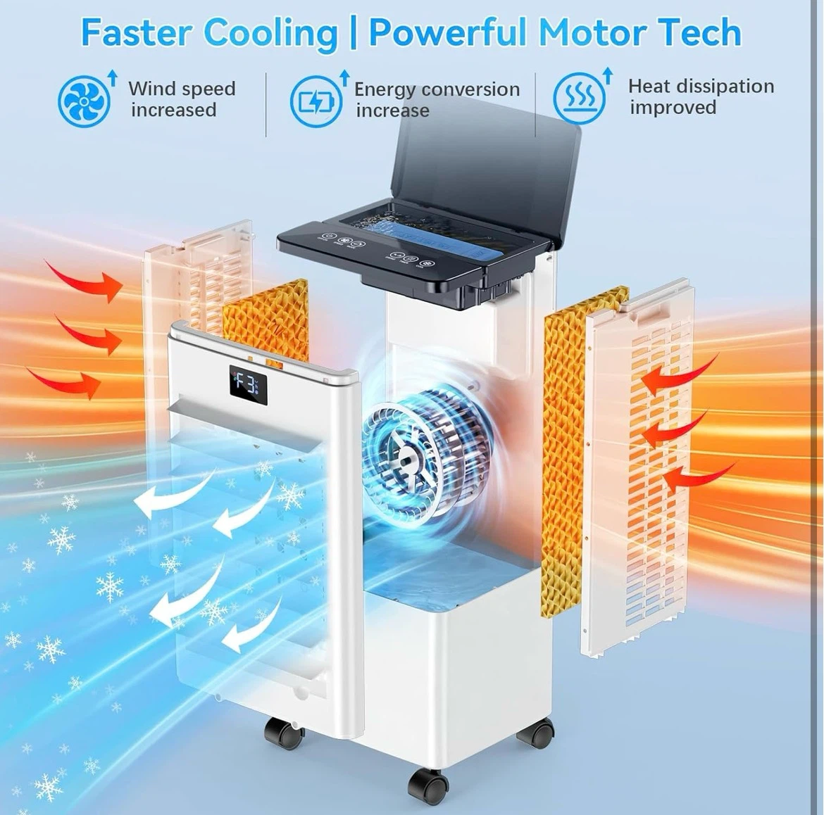 Portable Air Cooler with 8L Water Tank and Remote Control - photo 5