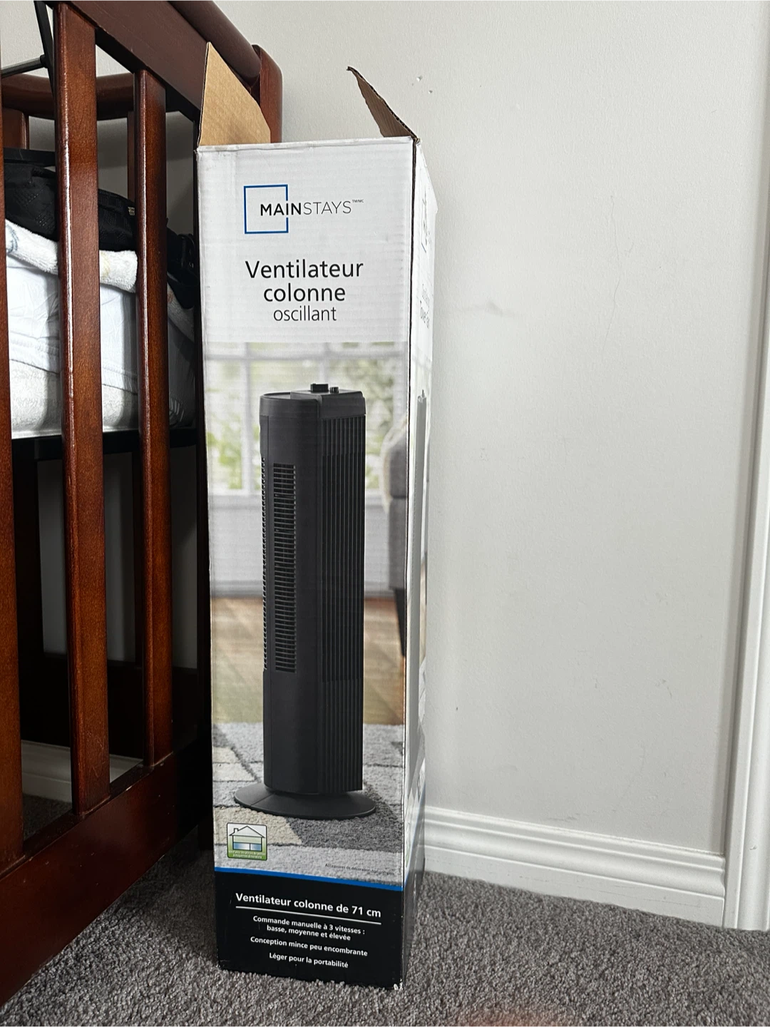Mainstays Oscillating Tower Fan 71 cm