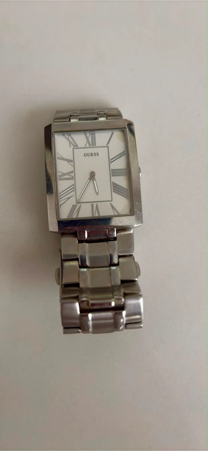 Guess Stainless Steel Rectangular Watch