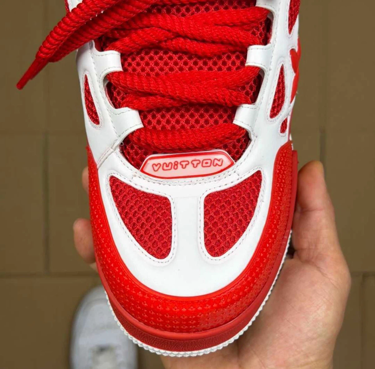 Louis Vuitton Red & White Sneakers - photo 2