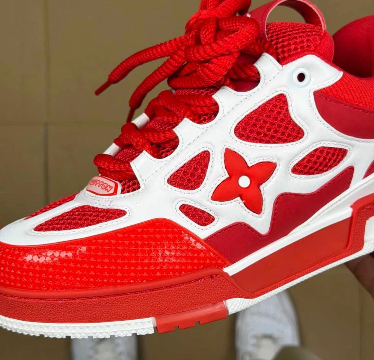 Louis Vuitton Red & White Sneakers - photo 3