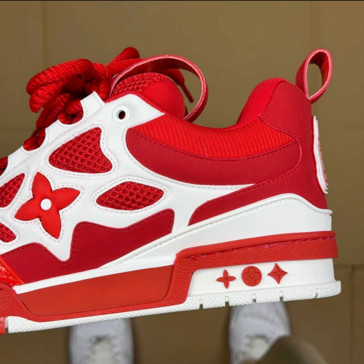 Louis Vuitton Red & White Sneakers - photo 4