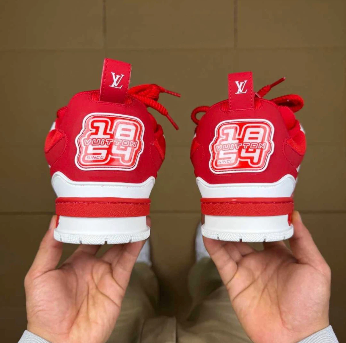 Louis Vuitton Red & White Sneakers - photo 5