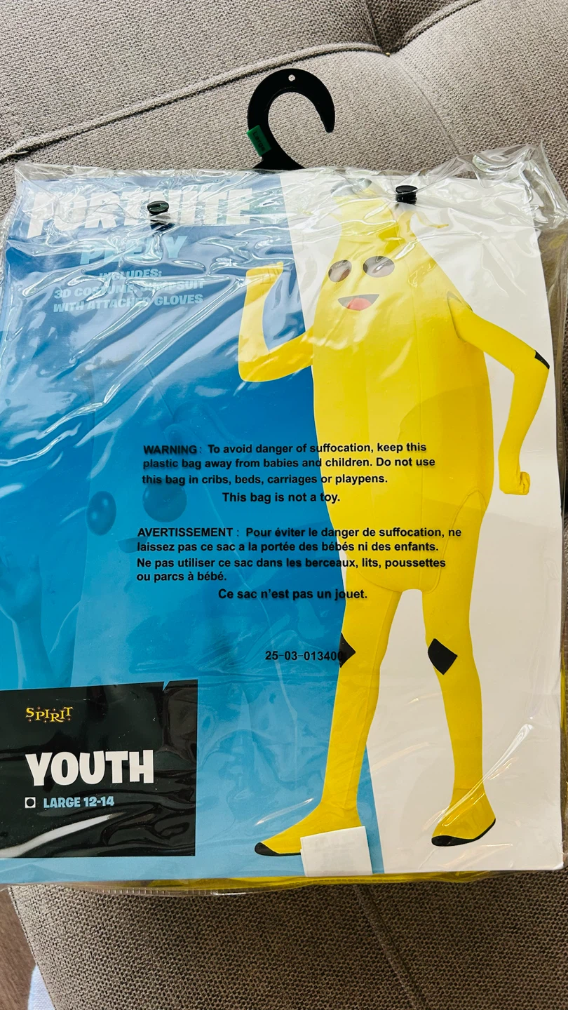 Fortnite Peely Costume Youth Large 12-14