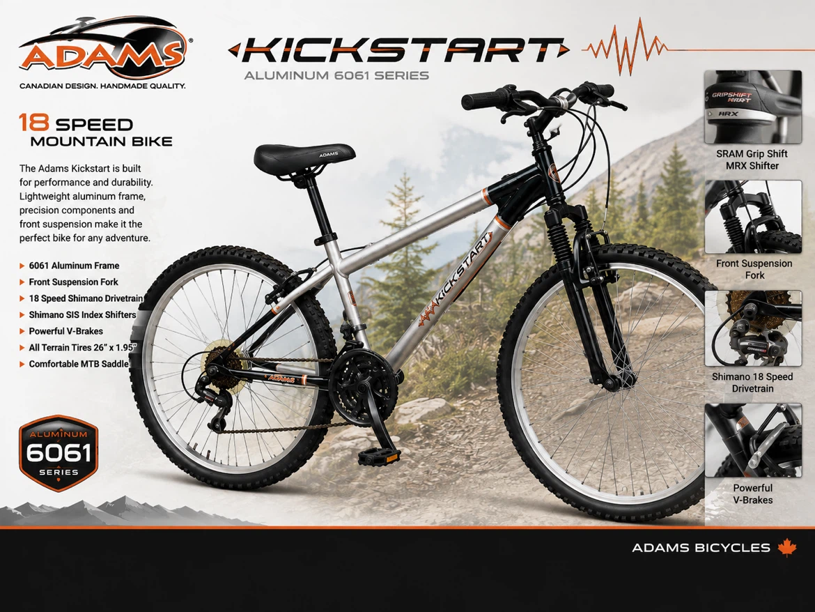 Adams Kickstart 18 Speed Mountain Bike