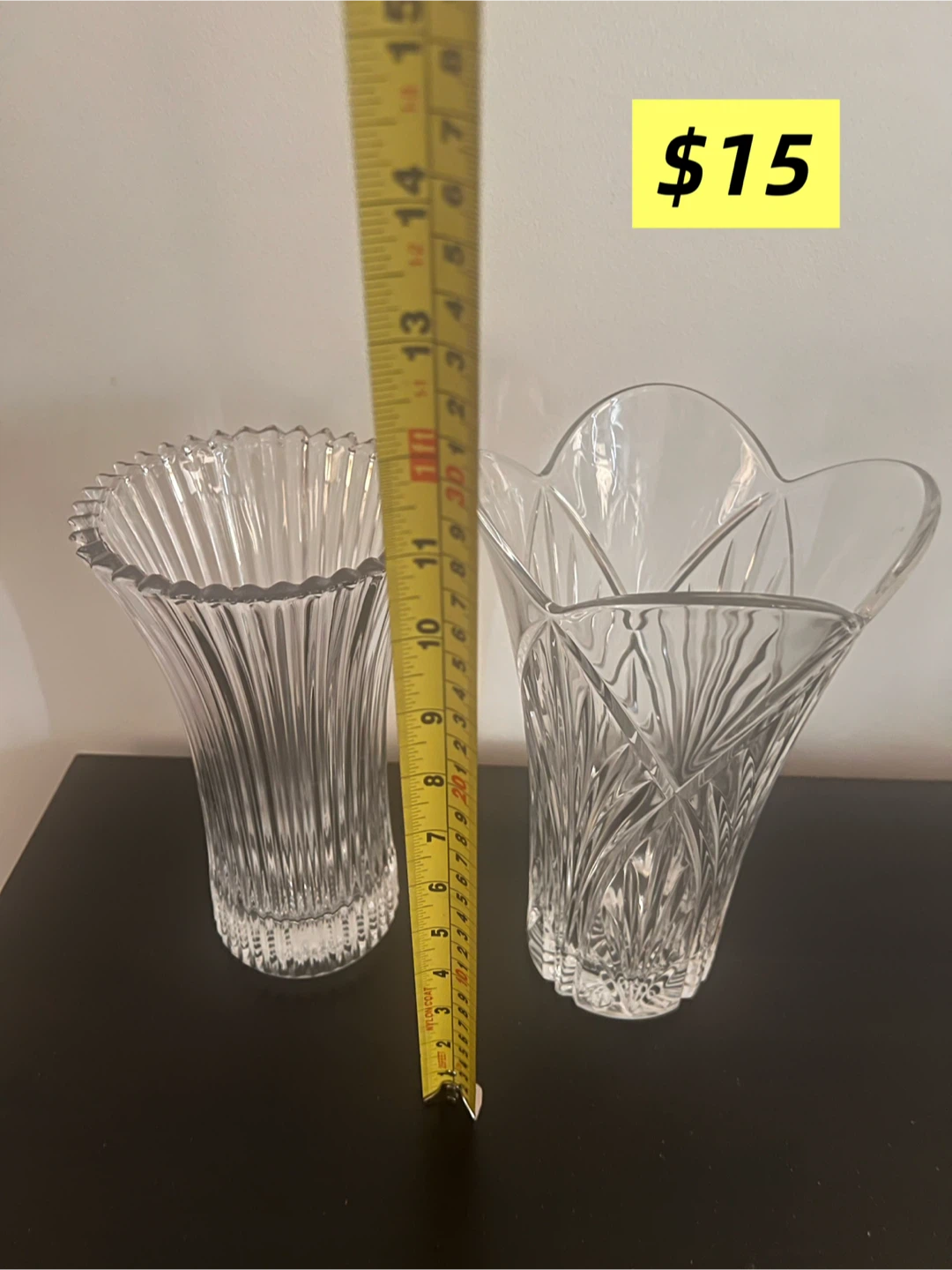 Assorted Glass Vases $15/set