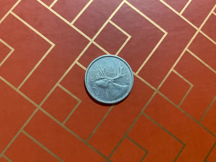 🇨🇦🪙 1965 Canadian Silver 25-Cent Coin – 80% Silver - photo 2