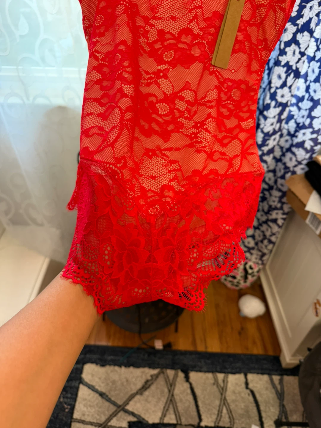 Red Lace Bodysuit - photo 4