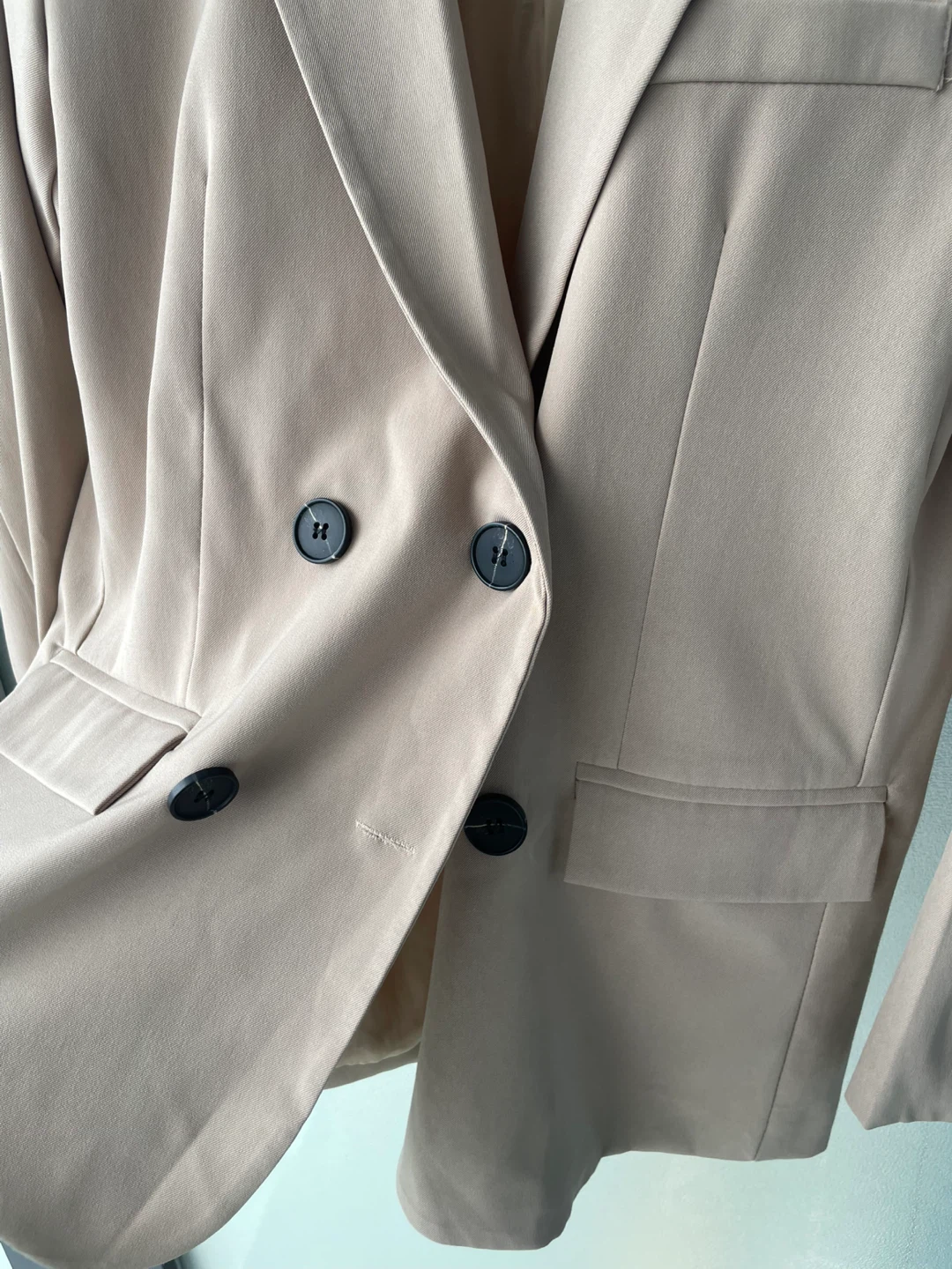Women's Beige Double-Breasted Blazer, size L - photo 2