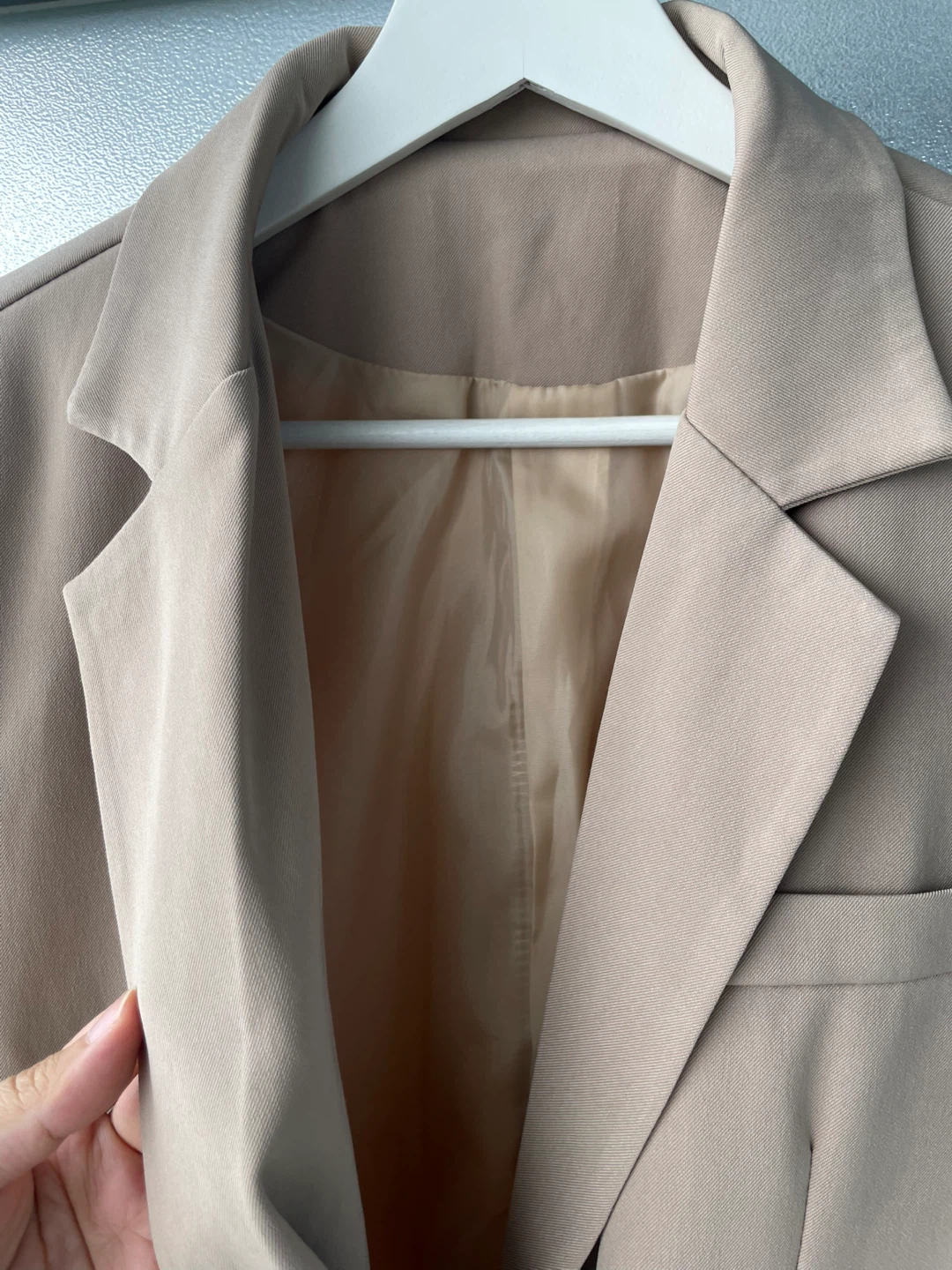Women's Beige Double-Breasted Blazer, size L - photo 3