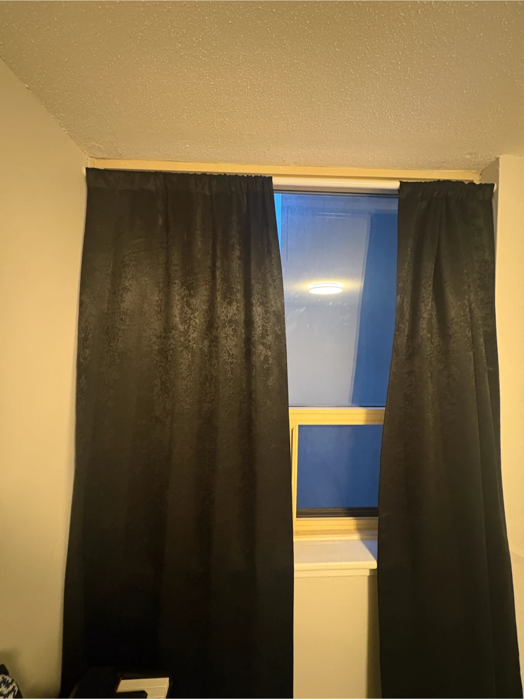 Black Blackout Curtains + adjustable curtain holder - photo 3