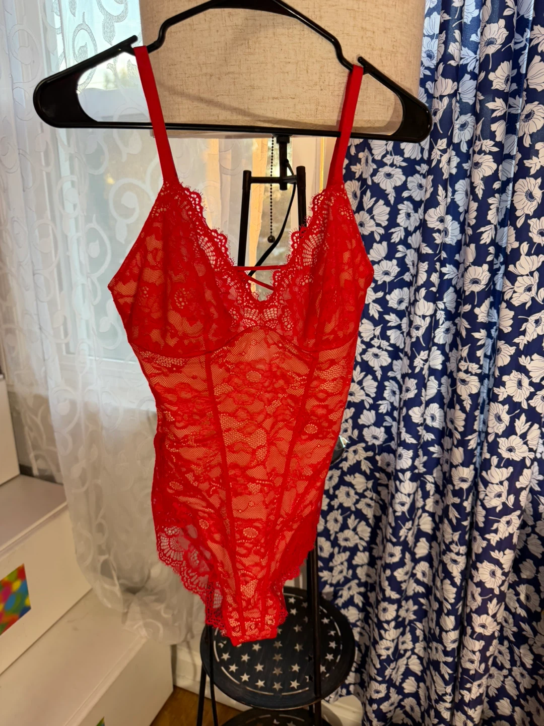 Red Lace Teddy Bodysuit