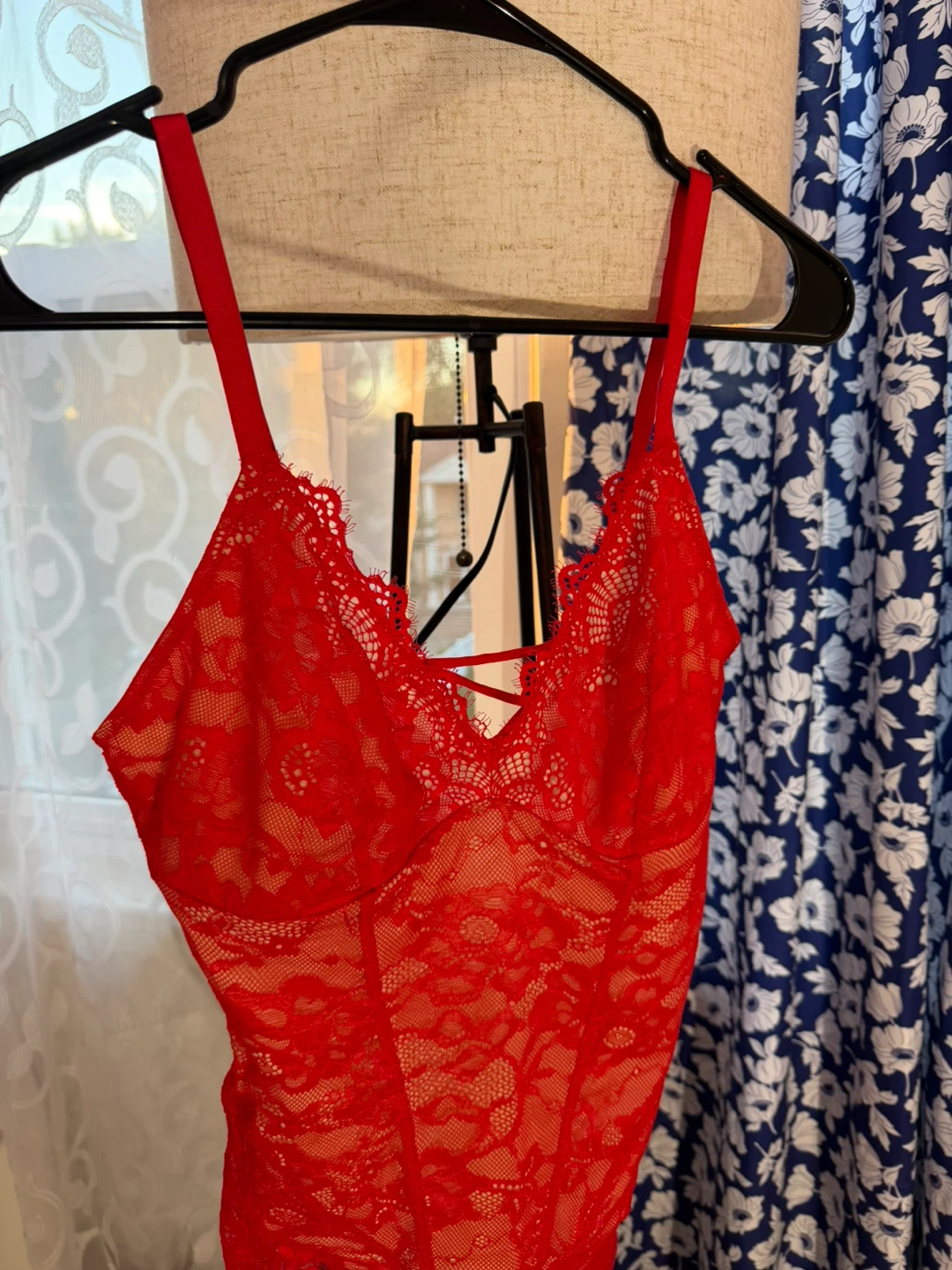 Red Lace Teddy Bodysuit - photo 2