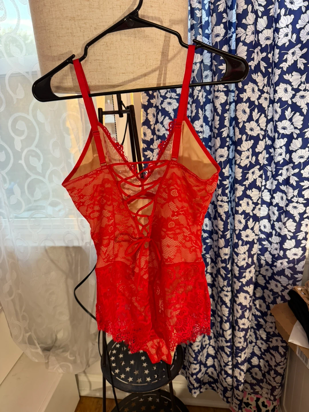 Red Lace Teddy Bodysuit - photo 3