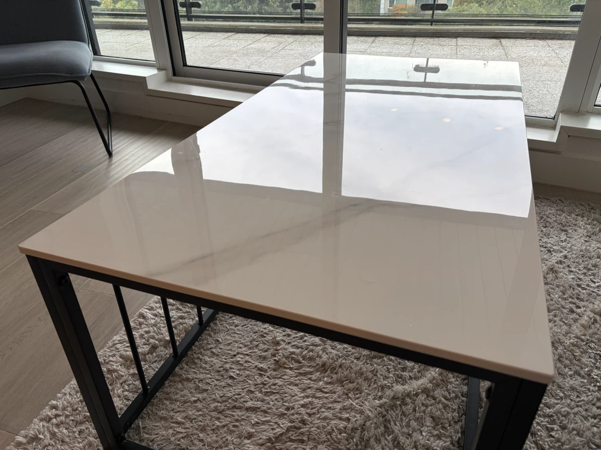 Coffee Table with White Marble Top