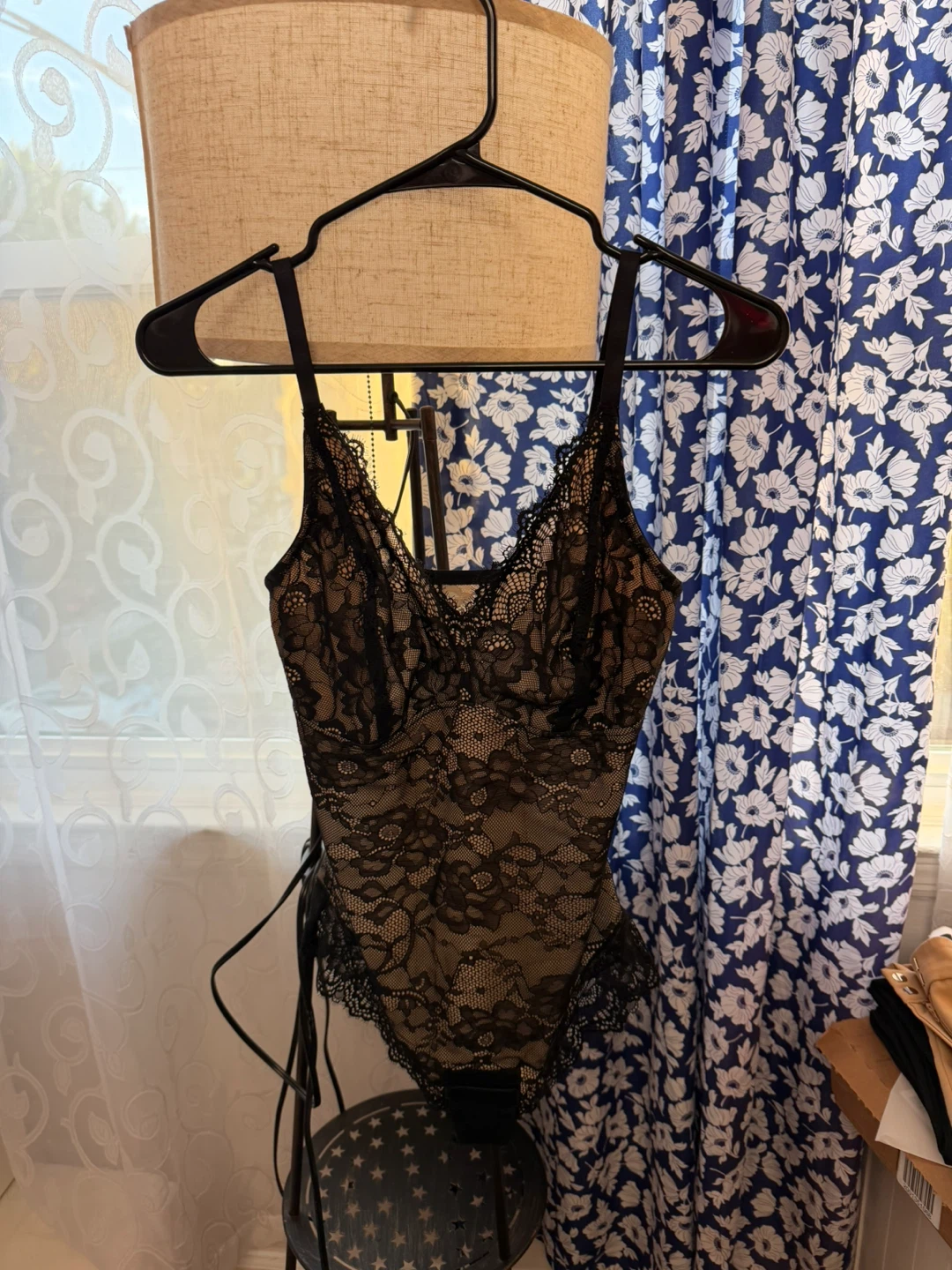 Women's Black Lace Teddy Bodysuit