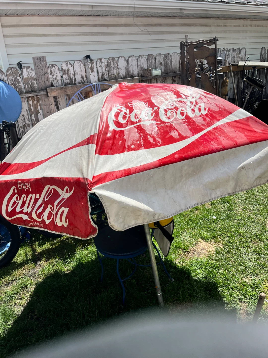 Coca-Cola Patio Umbrella and Cooler