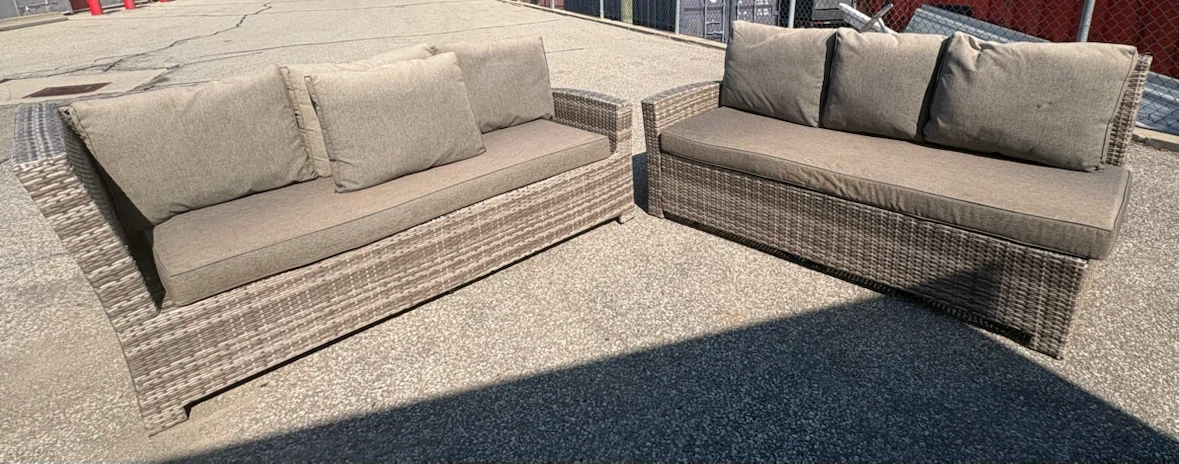 Outdoor Wicker Sofa Set with Cushions