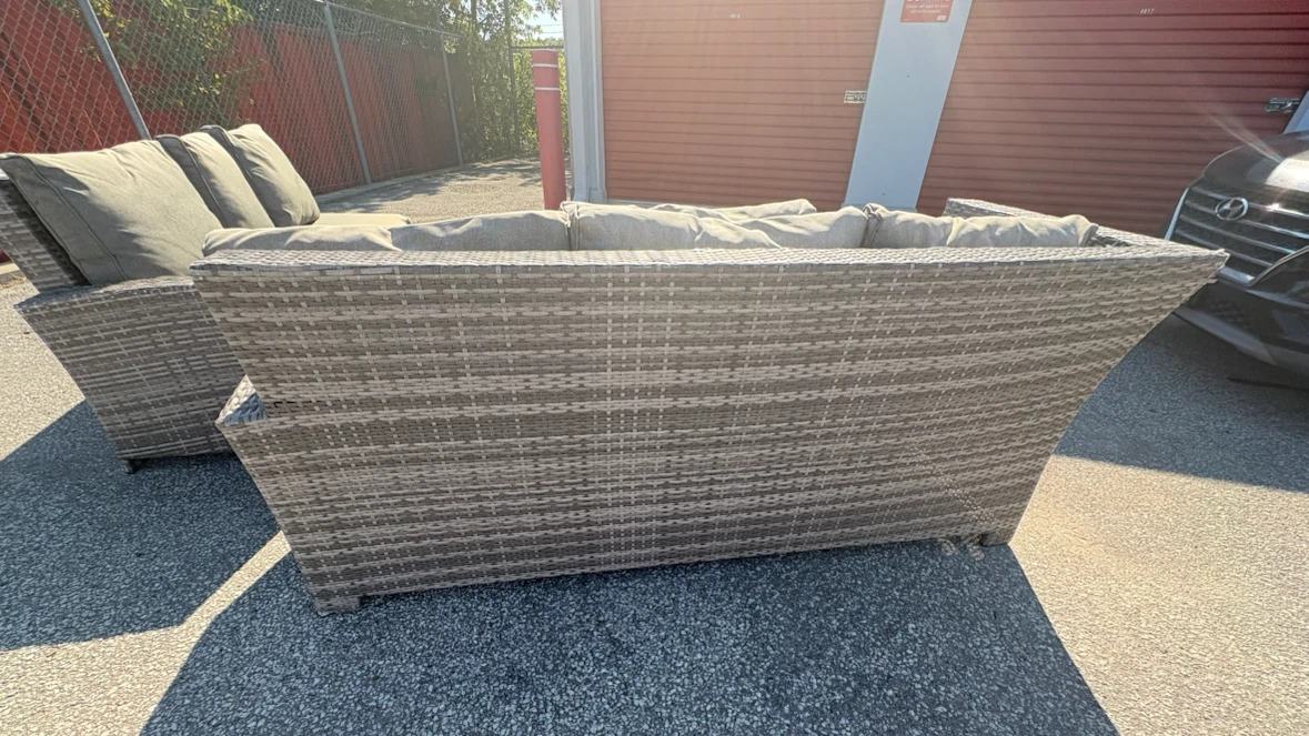Outdoor Wicker Sofa Set with Cushions - photo 5