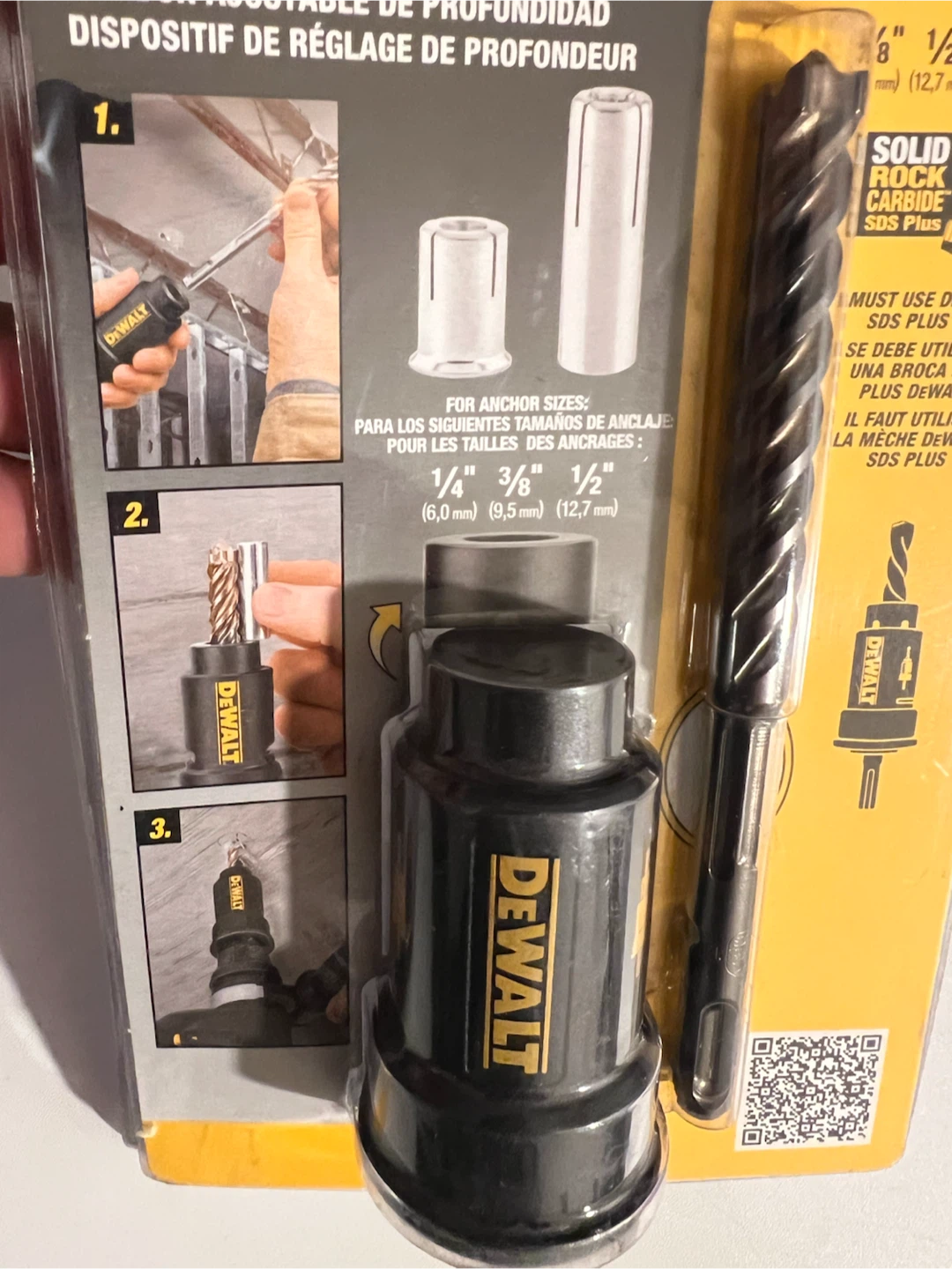 DEWALT depth Setter with 1/2" SDS Plus Masonry Drill Bit - photo 4