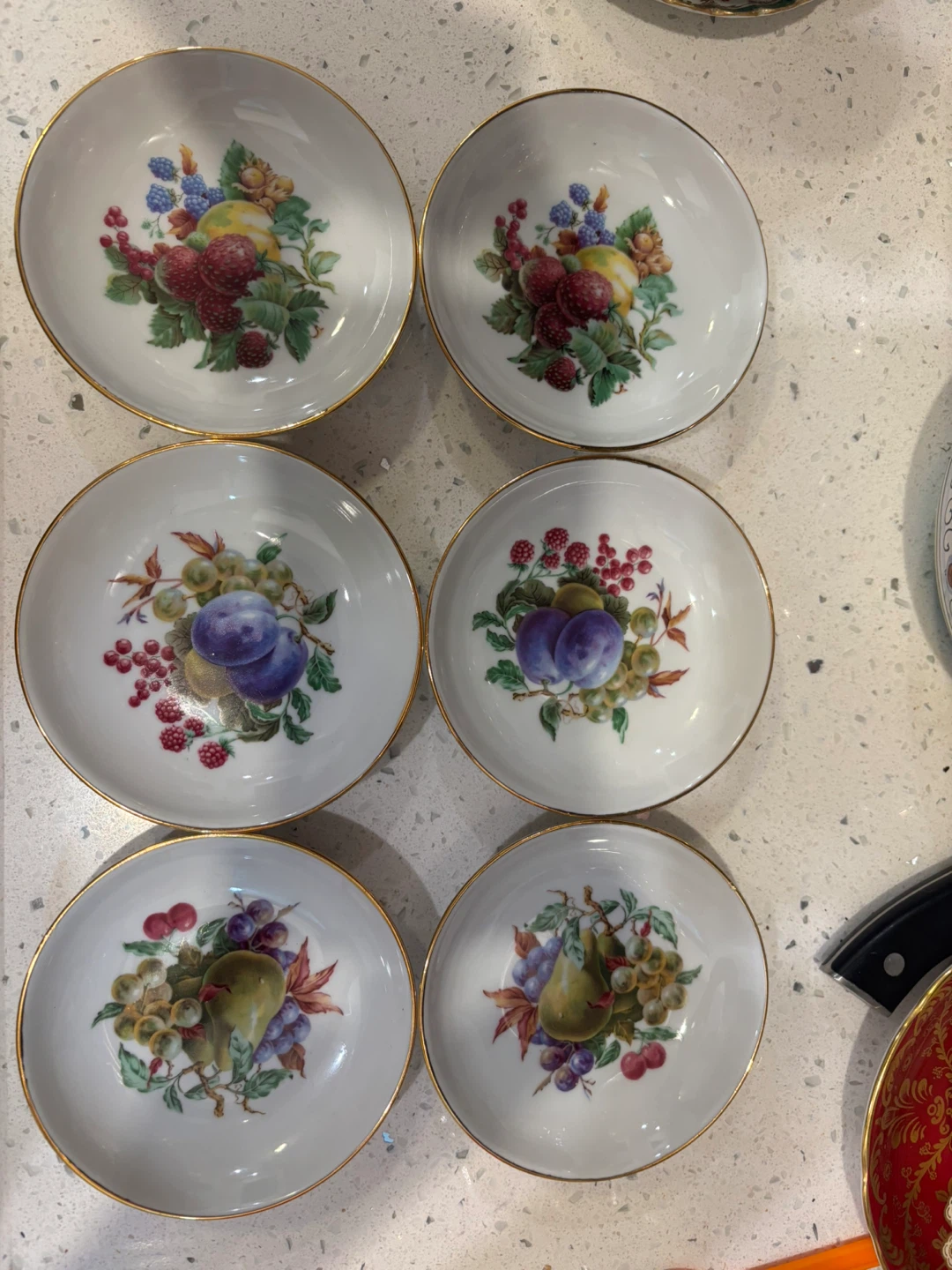 Set of 6 Small Vintage Dessert Plates - Made in Israel