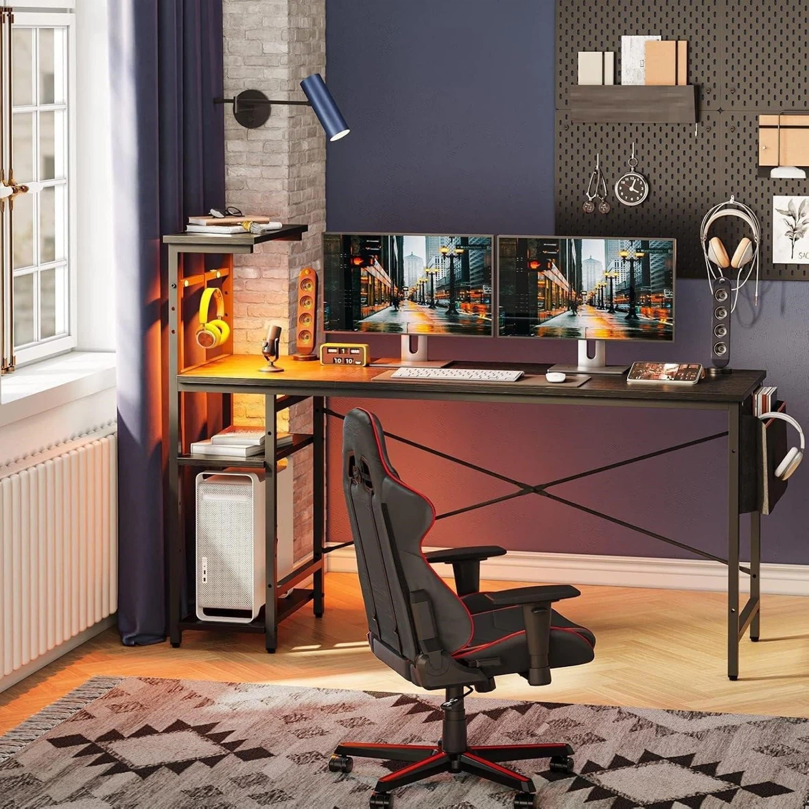 Bestier 61" Computer Desk with LED Lighting - photo 4