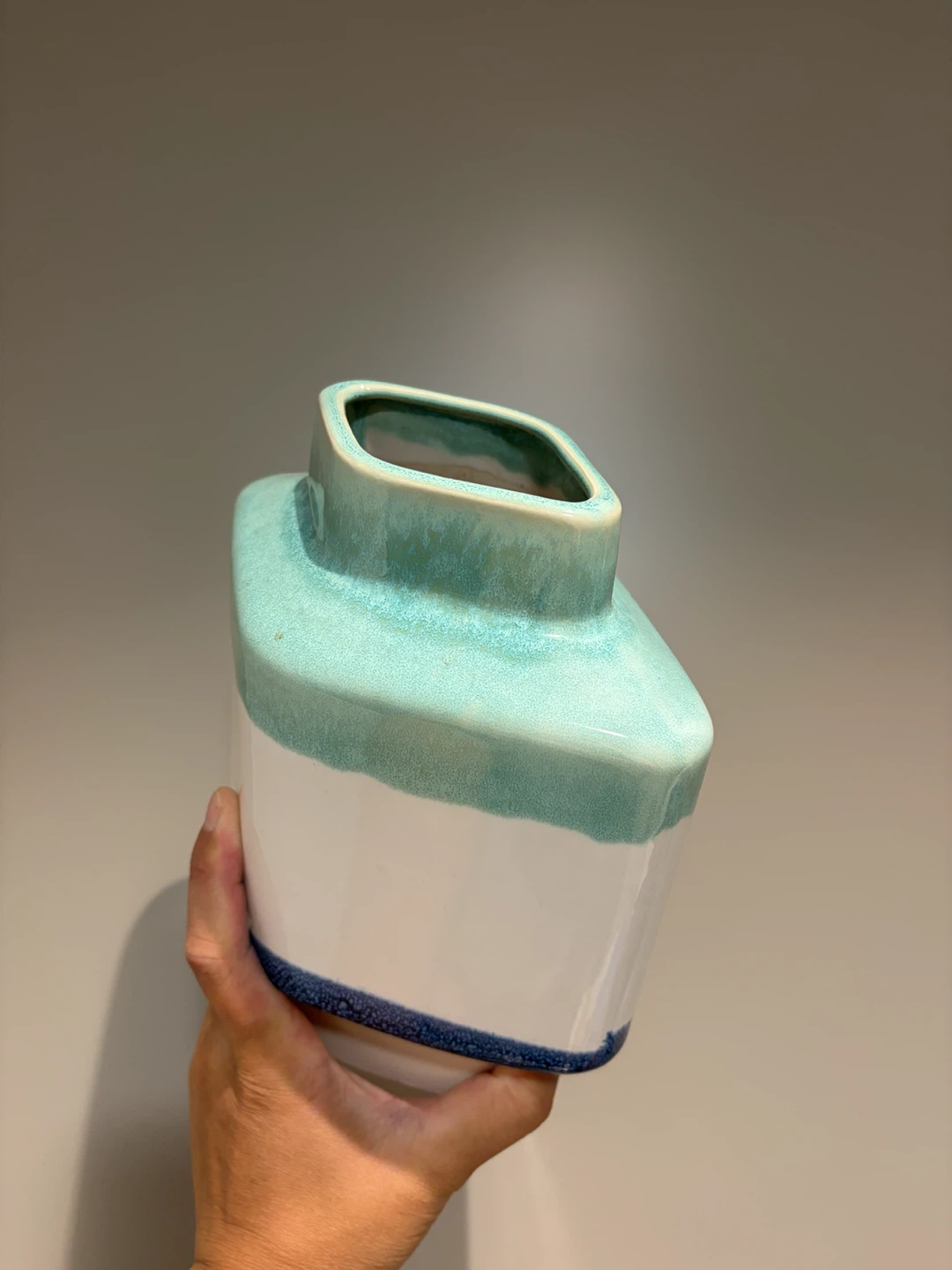 Ceramic Vase with Blue and Teal Glaze - photo 2