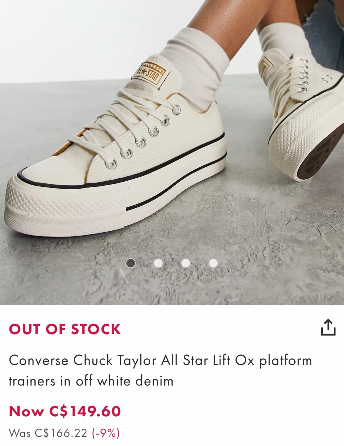 Converse Chuck Taylor ox platform trainers White - photo 4