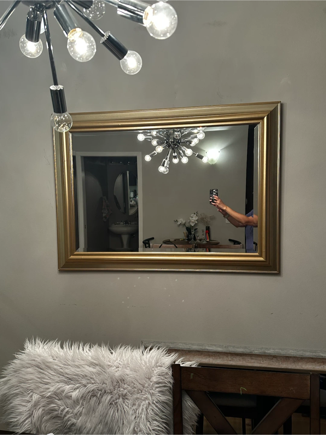 Large Gold Framed Wall Mirror - photo 3
