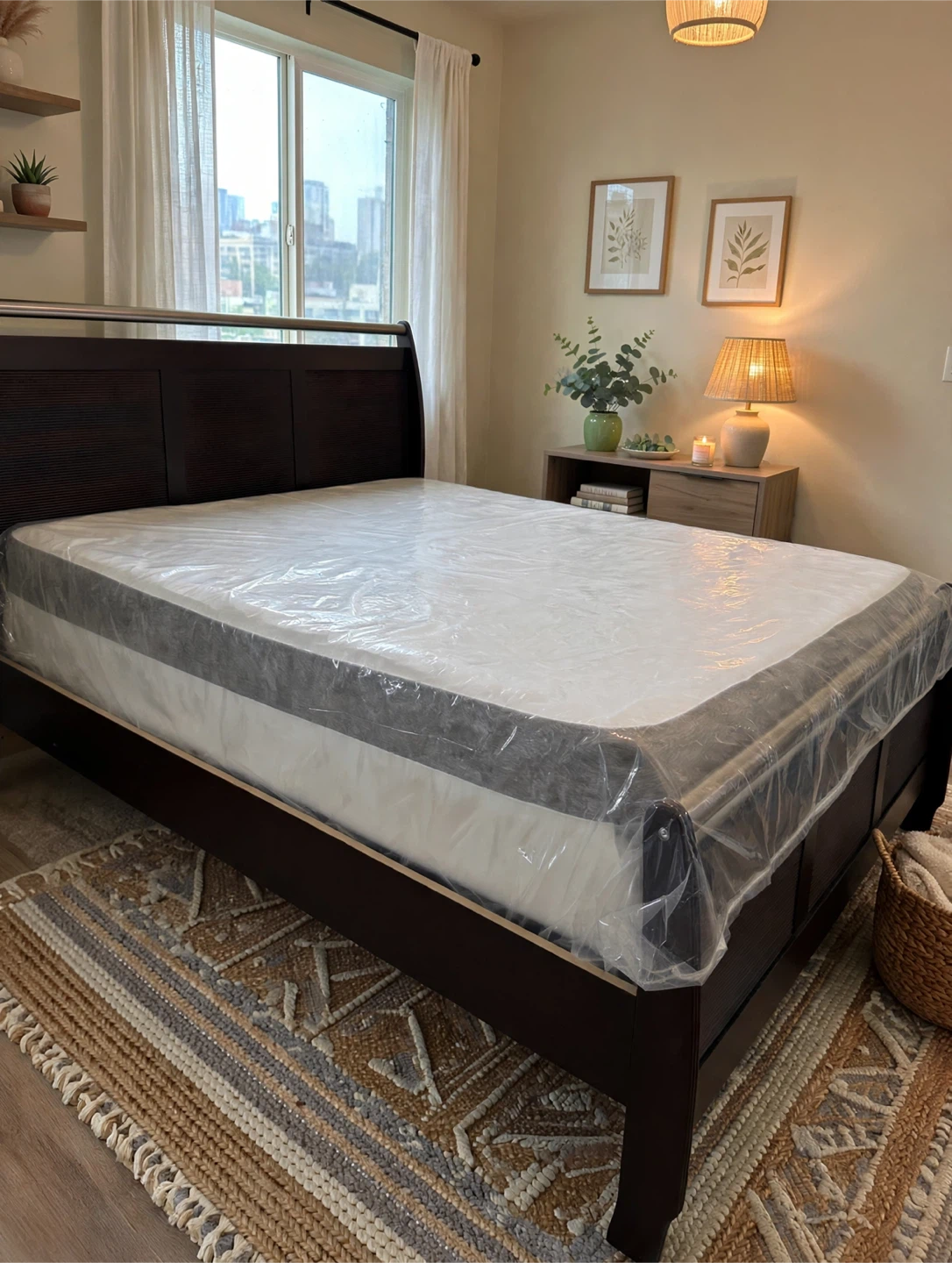 BROWN KING SIZE BED | MATTRESS | COMPLETE SET| ELEGANT & STYLISH - photo 4