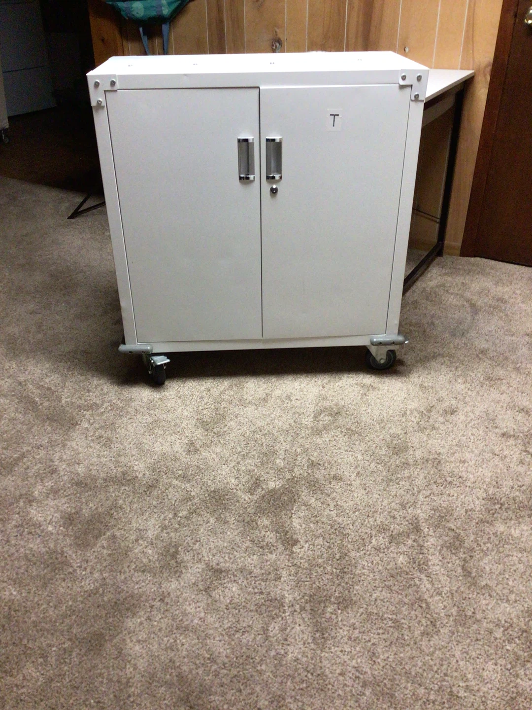 White rolling cabinet