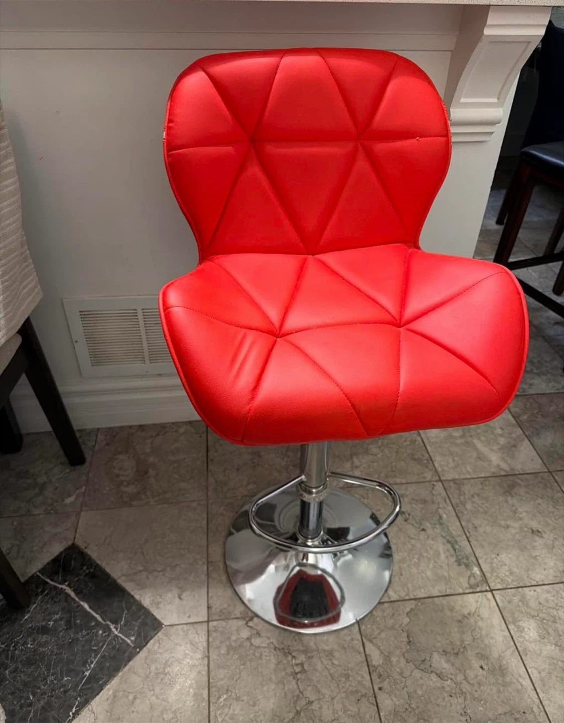 Red Adjustable Bar Stools x 2