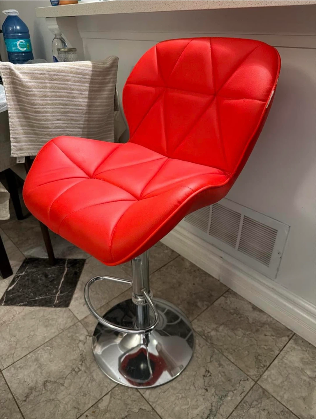 Red Adjustable Bar Stools x 2 - photo 2